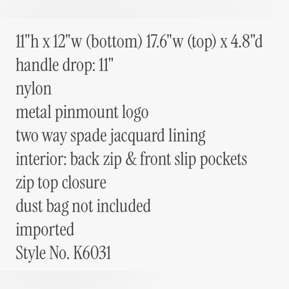 Kate Spade Large Kitt Nylon Tote Bag in Melon Rind (Lime Green) (NWOT) - Picture 5 of 5